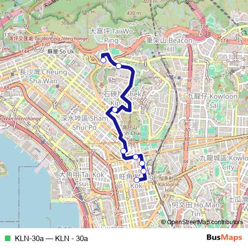 KLN-30a bus Line Map