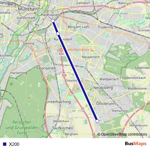 X200 bus Line Map