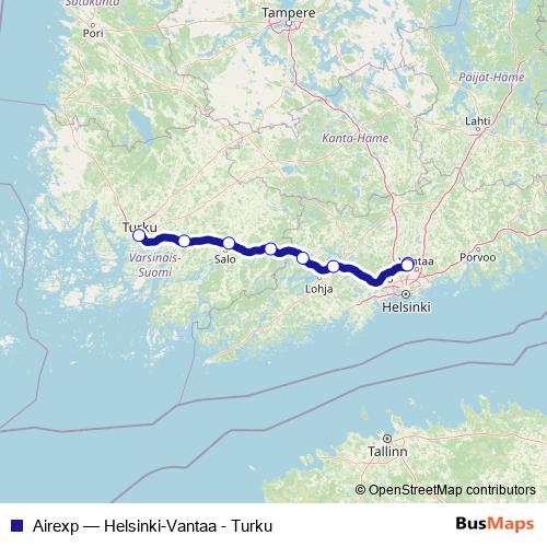 Airexp bus Line Map