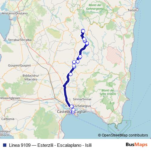 Linea 9109 bus Line Map
