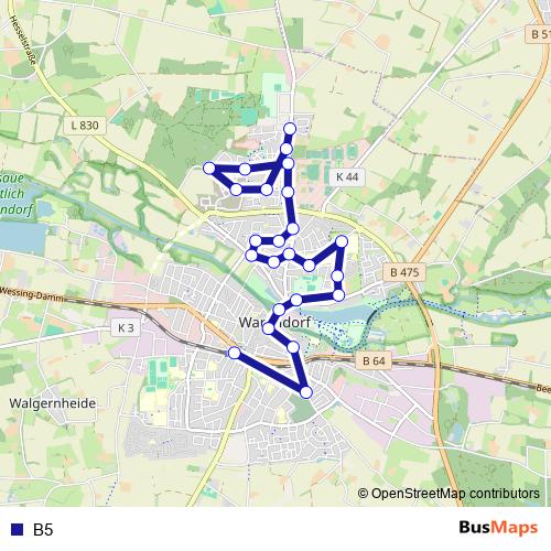 B5 bus Line Map