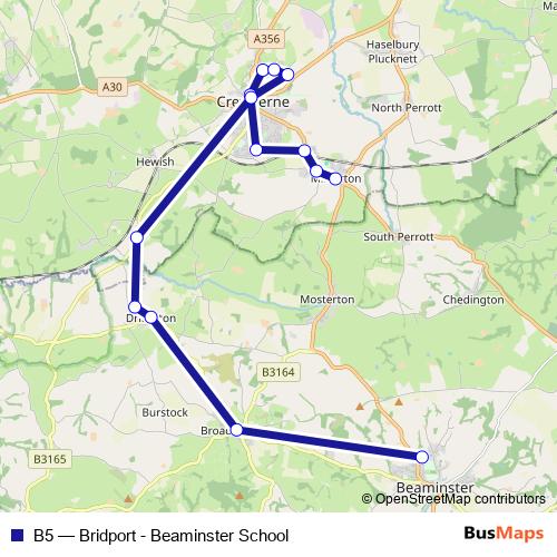 B5 bus Line Map