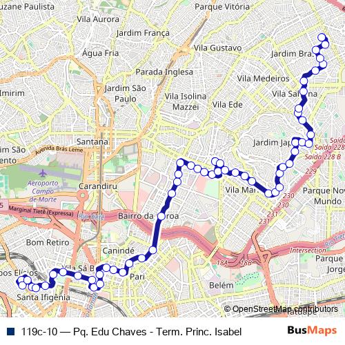 119c-10 bus Line Map