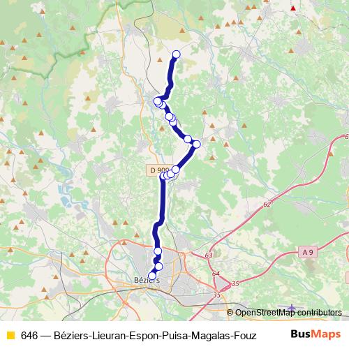 646 bus Line Map