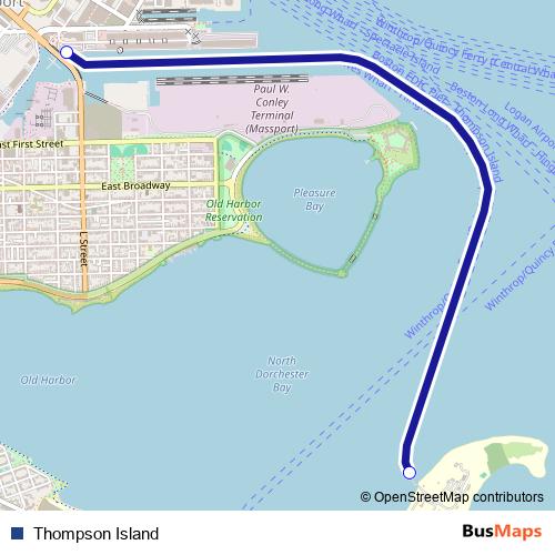 Thompson Island ferry Line Map