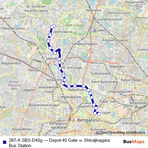 267-A SBS-D45g bus Line Map