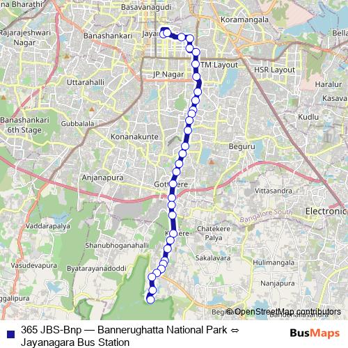 365 JBS-Bnp bus Line Map