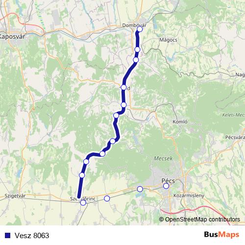 Vesz 8063 rail Line Map