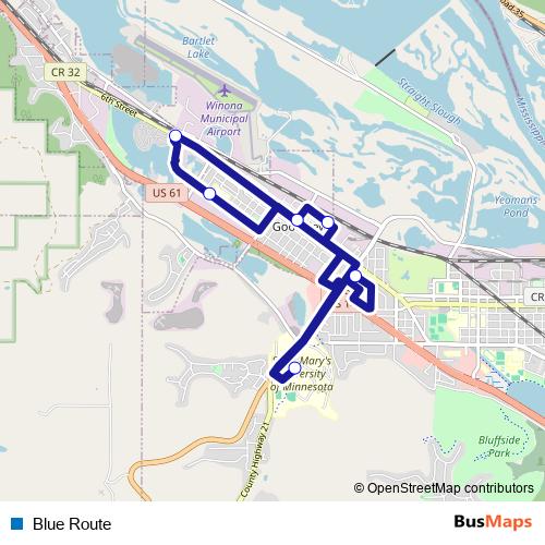 Blue Route bus Line Map