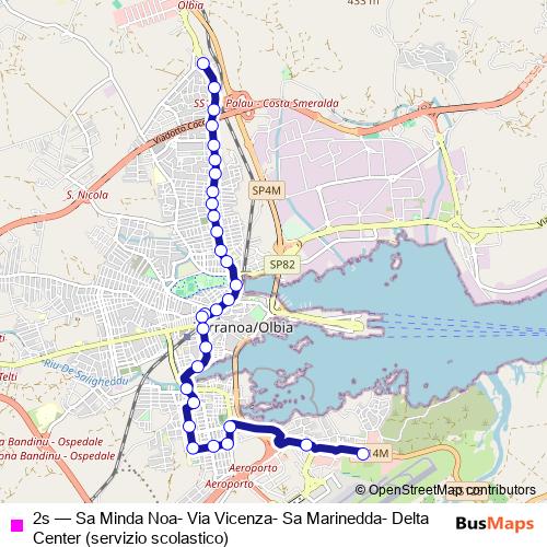 2s bus Line Map