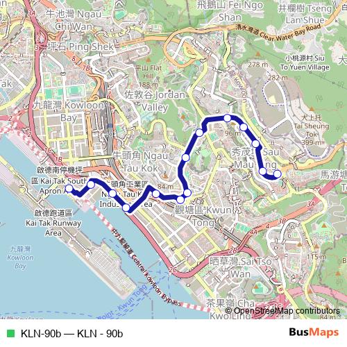 KLN-90b bus Line Map