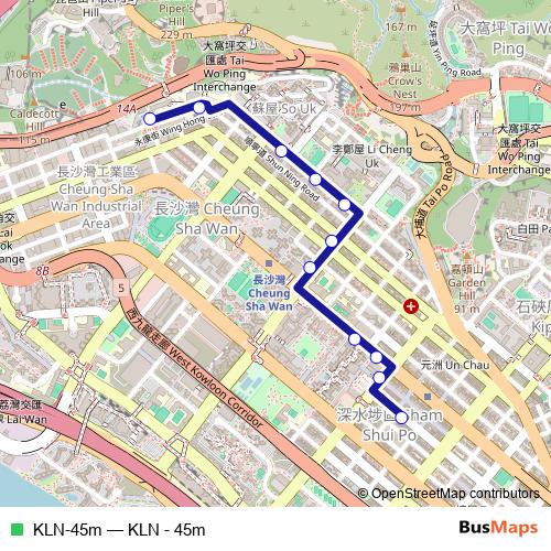 KLN-45m bus Line Map