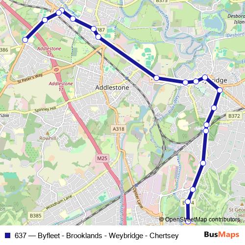 637 bus Line Map