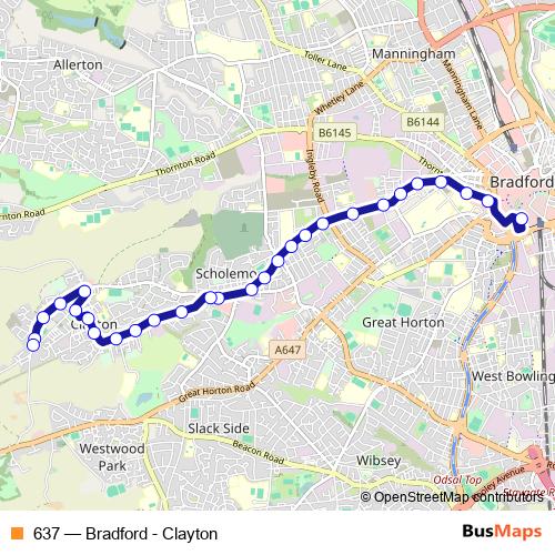 637 bus Line Map