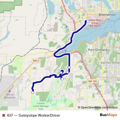 637 bus Line Map