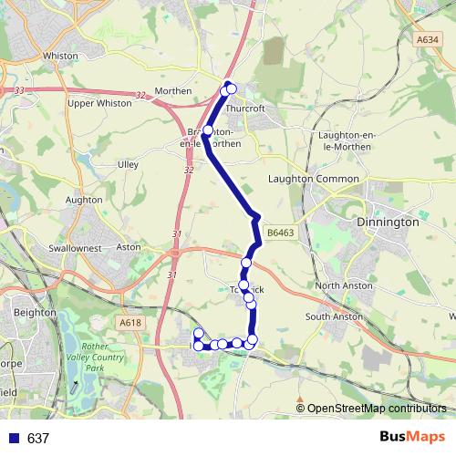637 bus Line Map