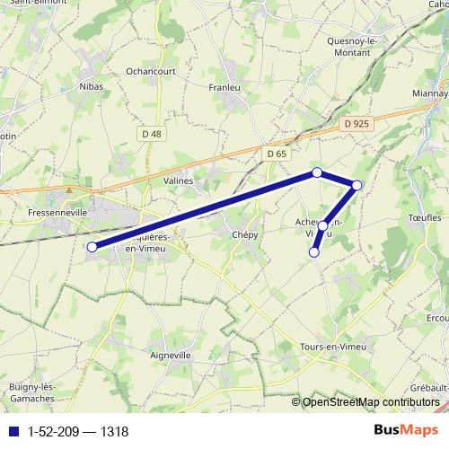 1-52-209 bus Line Map