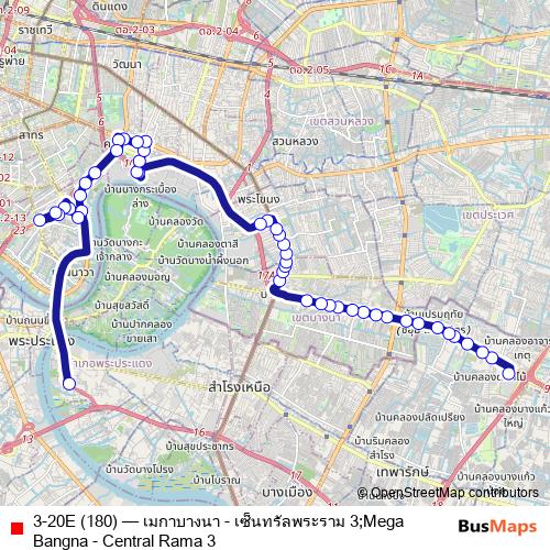 3-20E (180) bus Line Map