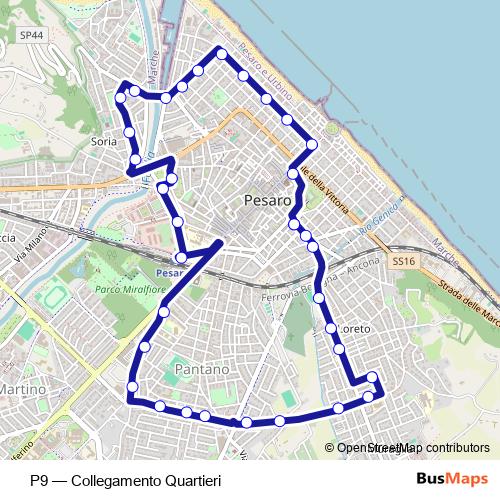 P9 bus Line Map