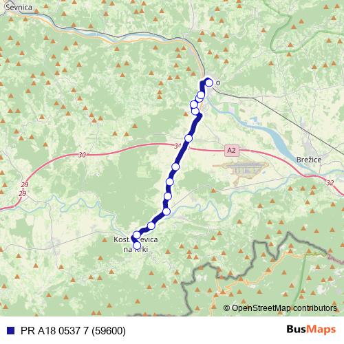 PR A18 0537 7 (59600) bus Line Map