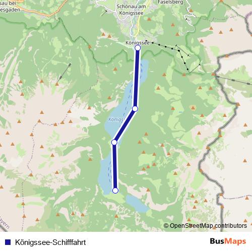 Königssee-Schifffahrt ferry Line Map