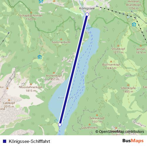 Königssee-Schifffahrt ferry Line Map