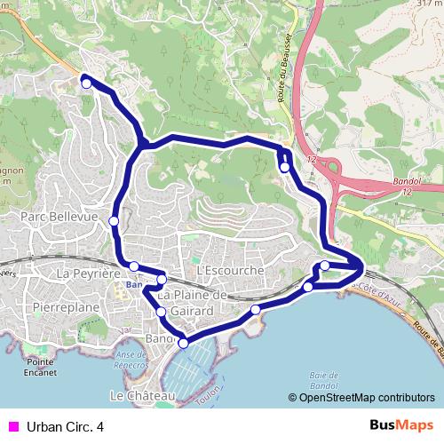 Urban Circ. 4 bus Line Map