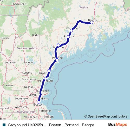 Greyhound Us0265s bus Line Map