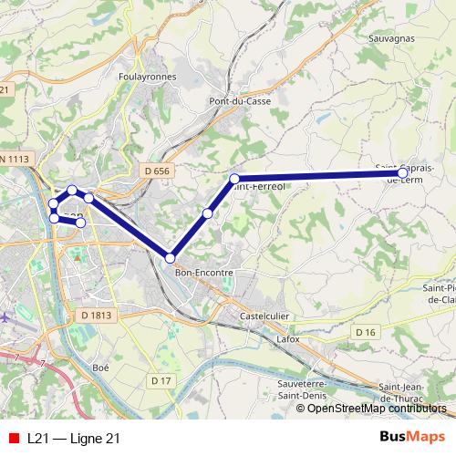 L21 bus Line Map