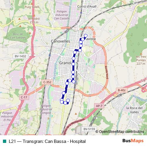 L21 bus Line Map