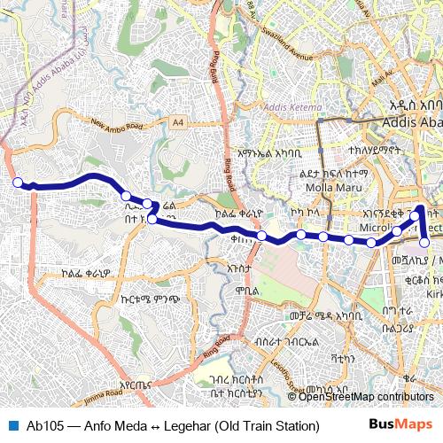Ab105 bus Line Map