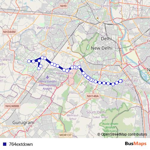 764extdown bus Line Map