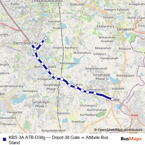 KBS-3A ATB-D38g bus Line Map