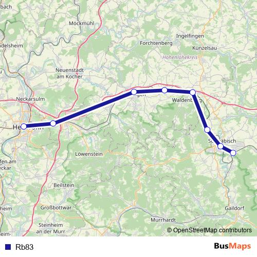 Rb83 rail Line Map