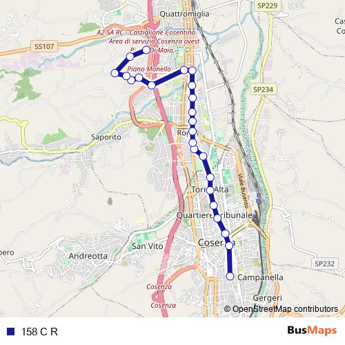 158 C R bus Line Map