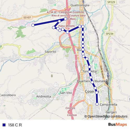 158 C R bus Line Map