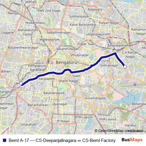 Beml A-17 bus Line Map