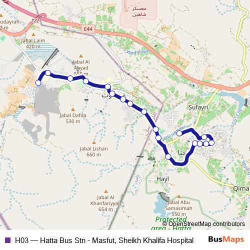 H03 bus Line Map