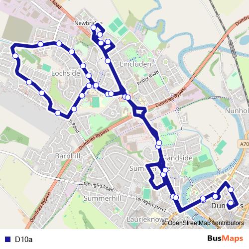 D10a bus Line Map
