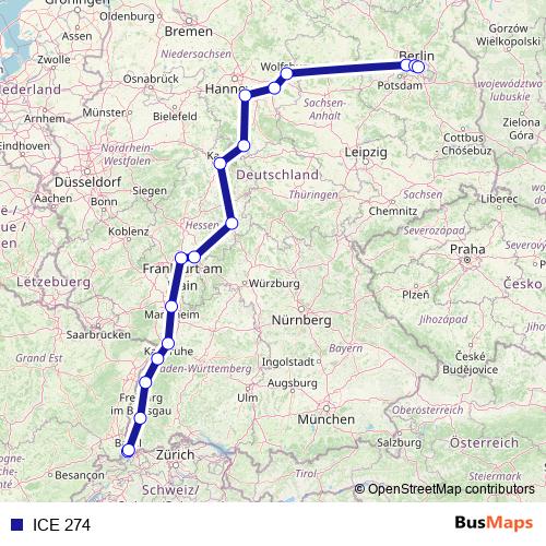 ICE 274 rail Line Map