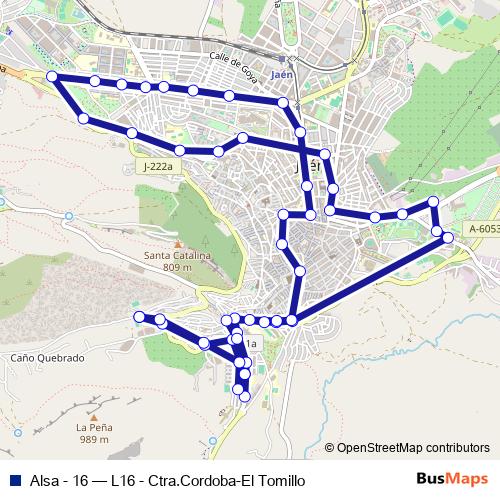 Alsa - 16 bus Line Map