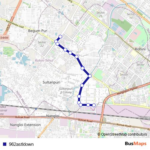 962astldown bus Line Map