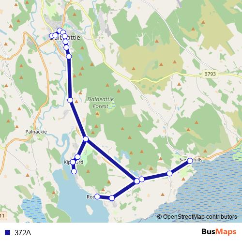 372A bus Line Map