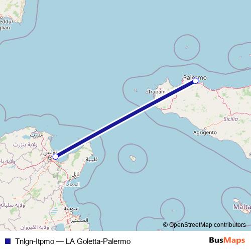 Tnlgn-Itpmo ferry Line Map