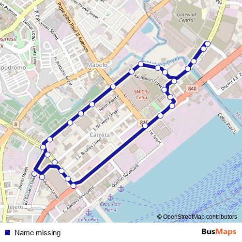 Name missing bus Line Map