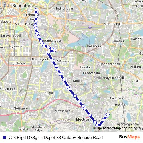 G-3 Brgd-D38g bus Line Map