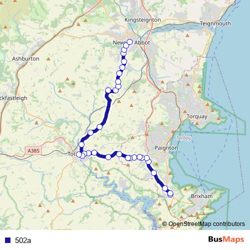 502a bus Line Map