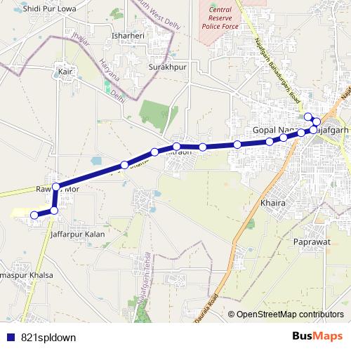 821spldown bus Line Map