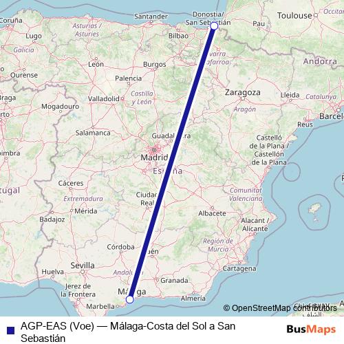 AGP-EAS (Voe) air Line Map