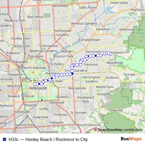 H33c bus Line Map